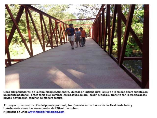 Inaugura Puente Peatonal en la Comunidad el Almendro