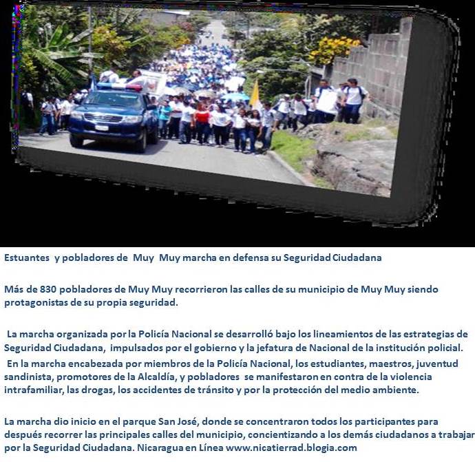 Estudiantes  y pobladores de  Muy  Muy marcha en defensa su Seguridad Ciudadana