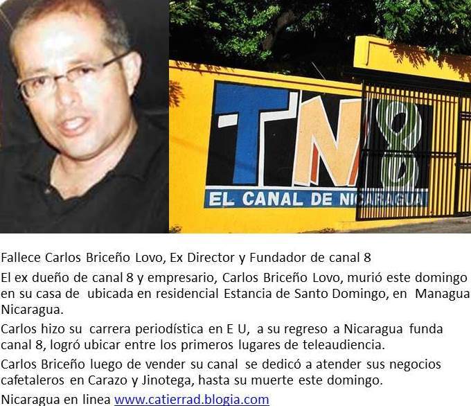 Fallece Carlos Briceño Lovo, Ex Director y Fundador de canal 8
