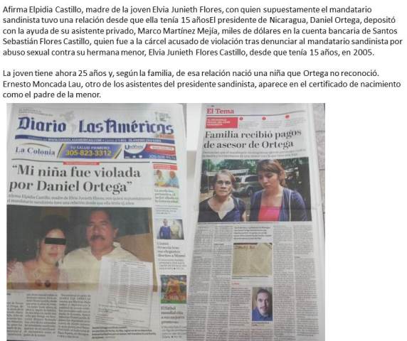 Mi niña fue violada por Daniel Ortega